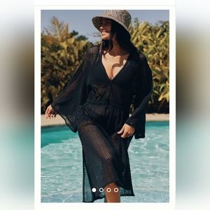 Anthropologie The Brea Swimsuit Cover-Up, size small, black